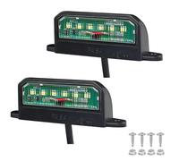 Qiping 2Pcs LED Eclairage Plaque Immatriculation,LED Feux De Remorque Plaque d’Immatriculation pour 12V/24V Camion Camionnette Remorque Voiture Véhicule Caravane