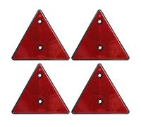 Qiping 4 Pcs Rouge Catadioptre Triangle Remorque, Réflecteur Triangle Homologué Marque-E avec 8 Vis de Montage pour Voiture, Camion, Caravane, Tracteur