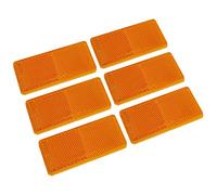 Qiping 6 Pcs Jaune Réflecteurs Adhésif Orange Réflecteur 9,2 x 4,2 x 0,7 cm pour Voiture Remorque Caravane Moto Camping-Car