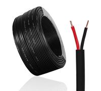Qiping Câble Plat 2 Fils, 2 x 1,0 mm², 10M, Rouge/Noir Câble électrique, 12V/24V Câble de Remorque pour Le câblage des Feux arrière de remorque, L'automobile Caravane Car Câble, Equipement de Bateau