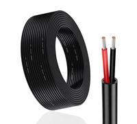 Qiping Câble Rond 2 Fils, 2 x 1,5 mm², 20M, Câble électrique Rouge/Noir, 12V/24V fil de cuivre étamé pour Le câblage des Feux arrière de remorque, L'automobile fil electrique, Equipement de Bateau