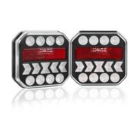 Qiping Feu Remorque LED 5 Fonctions avec éclairage de plaque d'immatriculation, 12V Feux Arrières LED avec Marque de Test E pour Camion Remorque Caravane Tracteur