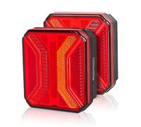 Qiping Feux Remorque LED, 12V/24V DC Universels Feu Remorque, Avec 5 Fonctions pour Camion, Caravane, Tracteur, Véhicule agricole E-mark