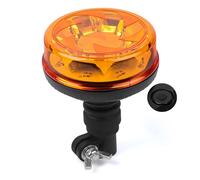 Qiping Gyrophare LED Orange, 12V-24V Orange-Phare d’Avertissement Clignotant avec 6 Modes 16LED de Flash Strobe Beacon Light Ambre pour Camion Tracteur Caravane IP67 étanche ECE R65 E9