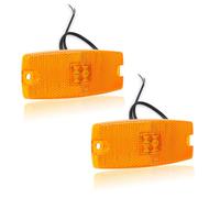 Qiping Lot de 2 feux de gabarit Orange 12V 24V LED Feu d'encombrement Jaune Ambre Feu de position avec marquage E pour camions, remorques de voitures, caravanes, véhicules, tracteurs