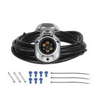 Qiping Prise remorque 7 Broches,12V Faisceau électrique,Câble 2m Précâblé Adaptateur Fiche Attelage 7 Broches,Convient aux remorques,camions,Camping-Cars