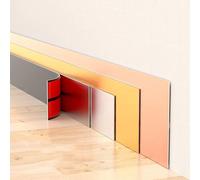 QIPN 2m Auto-Adhésive Bordure en métal Décollez et collez Garniture métallique, Flexible Moulure Murale en Acier Inoxydable pour Mur Miroir Meubles Porte(Size:Width 2cm/0.78inch,Color:Argent brossé)
