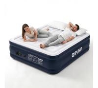 QIPUMP Matelas gonflable pour grand lit avec pompe intégrée, 48,3 cm, matelas gonflable surélevé, 362,9 kg, très résistant, étanche et auto-gonflant, avec sac de rangement pour invités à la maison et