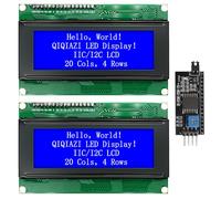 QIQIAZI Lot de 2 modules d'affichage LCD 2004 20 x 4 caractères LCD I2C avec rétroéclairage bleu, compatible avec Arduino/Ras-pberry Pi Pico/ESP32/ESP8266(bleu/2004)