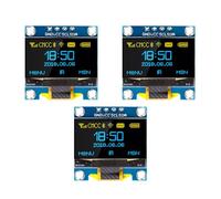 QIQIAZI Module d'affichage OLED I2C de 0,96" - 3 modules d'affichage I2C 128 x 64 pixels I2C - Compatible avec Arduino et Raspberry Pi (jaune/bleu)