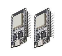 QIQIAZI pour ESP-32 USB C avec Puce CP2102, pour ESP-32 NodeMCU ESP 2,4 GHz WiFi + Module Bluetooth pour Arduino IDE (2 PCS)