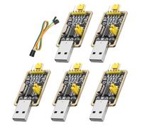 QIQIAZI UART-TTL USB Adaptateur avec convertisseur CH340G, 3,3 V/5 V UART-TTL USB Adaptateur avec câble cavalier compatible avec Arduino(5PCS)
