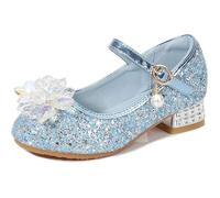 QIQIQI Fille Chaussures Princesse Elsa Reine des Neiges Chaussures Déguisement Cadeau Soirée Mariage Noël Carnaval Cendrillon-Bleu 37