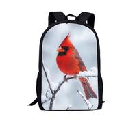 QIQISE Sac à dos d'école pour enfants, motif dinde sauvage, sac à dos pour garçons et filles, grand sac à dos tendance, Cardinal du Nord, taille unique