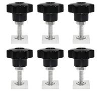 QIQN Adaptateur T-Track à Rainure en T M6x35mm Acier Inoxydable avec Écrous Étoile Écrous et Rondelle d'écrou pour Adaptateur vélo Porte-Bagages de Toit Outil de Fixation(Tête 20x20mm)