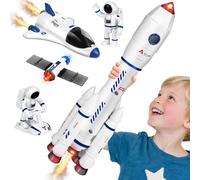 QiquBox Jouet fusée Spatiale pour Enfants, Jouet Navette Spatiale pour Enfants de 3, 4, 5, 6, 7, 8 Ans,Cadeau fusée Spatiale pour garçons et Filles