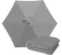 QIQVIV 2.0M/2.7M/3.0M Rechange Toile De Parasol De Jardin 6/8 Baleines Auvent De Remplacement pour Parasol Tissu De Rechange pour Parapluie(Gray,(8Rib) 3.0m/118in)