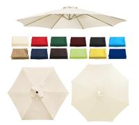 QIQVIV Auvent De Rechange pour Parasol Extérieur 2m/2,7m/3.0m, 6 Baleines/8 Baleines Toile De Rechange pour Parasols De Jardin Plage Et Piscine(White,(8Rib) 3.0m/118in)