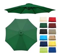 QIQVIV Auvent De Remplacement pour Parasol, Toile De Parasol Déporté Remplacement Remplacement pour 6 Ribs/8 Ribs,Toile De Rechange pour Parasol, Anti-UV(Dark Green,8 Ribs-3.0m(9.8ft))