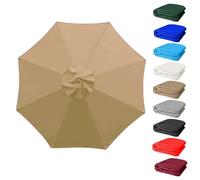QIQVIV Rechange Toile De Parasol De Jardin pour 6 Baleines/8 Baleines Parasol De Terrasse, Parasol De Jardin, Housse De Rechange(Khaki,(8Rib) 2.7m/106in)