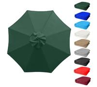 QIQVIV Rechange Toile De Parasol De Jardin pour 6 Baleines/8 Baleines Parasol De Terrasse, Parasol De Jardin, Housse De Rechange(Dark Green,(6Rib) 3.0m/118in)