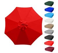 QIQVIV Rechange Toile De Parasol De Jardin pour 6 Baleines/8 Baleines Parasol De Terrasse, Parasol De Jardin, Housse De Rechange(Red,(6Rib) 3.0m/118in)