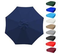 QIQVIV Rechange Toile De Parasol De Jardin pour 6 Baleines/8 Baleines Parasol De Terrasse, Parasol De Jardin, Housse De Rechange(Navy Blue,(8Rib) 3.0m/118in)