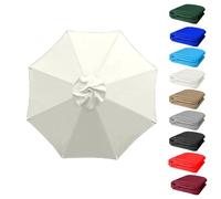 QIQVIV Rechange Toile De Parasol De Jardin pour 6 Baleines/8 Baleines Parasol De Terrasse, Parasol De Jardin, Housse De Rechange(White,(8Rib) 3.0m/118in)
