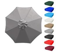 QIQVIV Rechange Toile De Parasol De Jardin pour 6 Baleines/8 Baleines Parasol De Terrasse, Parasol De Jardin, Housse De Rechange(Gray,(6Rib) 3.0m/118in)
