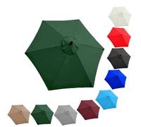 QIQVIV Toile De Rechange pour Parasol De 200/270/300 Cm, pour Parasol Déporté À 6 Baleines/8 Baleines(Dark Green,(6Rib) 2.7m/106in)