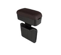 Qirc Accoudoir de voiture pour console centrale - Hauteur réglable - Universel (marron avec porte-gobelets)
