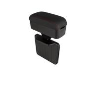 Qirc Accoudoir de voiture pour console centrale - Hauteur réglable - Universel, Noir et rouge avec porte-gobelets