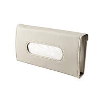 Qirc Boîte à mouchoirs en cuir pour voiture, pare-soleil de siège arrière, toit ouvrant, boîte à mouchoirs à suspendre, convient à la plupart des voitures (beige)