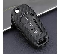 Qirc Coque de clé de voiture en fibre de carbone silicone pour protection et décoration sans boucle