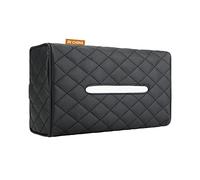 Qirc Porte-mouchoirs de voiture universel en cuir PU multifonction pour pare-soleil, appuie-tête et accoudoirs, convient pour 100 feuilles (noir)