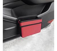 Qirc Poubelle de porte latérale de voiture, poubelle pliable pour siège arrière de voiture, mini poubelle portable à suspendre pour intérieur de véhicule, universelle pour SUV, camion (rouge)