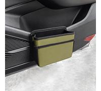 Qirc Poubelle de porte latérale de voiture, poubelle pliable pour siège arrière de voiture, mini poubelle portable à suspendre pour intérieur de véhicule, universelle pour SUV, camion (armée geen)