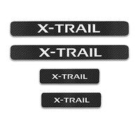 Qirc Protection de seuil de portière de voiture en fibre de carbone, pour X-TRAIL, autocollant de protection de seuil de porte de bienvenue pour voiture, accessoires de modélisation décoratifs (blanc)