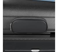 Qirc Support de lunettes de soleil en cuir pour voiture, sac de poche souple avec autocollant magnétique, étui portable à fermeture éclair, organisateur de rangement pour lunettes de soleil pour