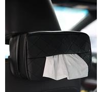 Qirc Support de mouchoirs de Voiture en Cuir synthétique pour appuie-tête de siège arrière de Voiture, boîte à mouchoirs à Suspendre pour Voiture Universelle (Noir)