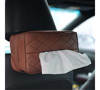 Qirc Support de mouchoirs de Voiture en Cuir synthétique, pour appuie-tête de siège de Voiture, boîte à mouchoirs à Suspendre pour Voiture Universelle (Marron)