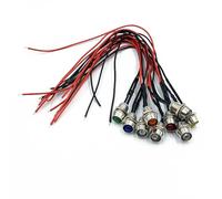 QIROGKC Paquet de 10 ampoules LED pré-câblées de 5 mm - Voyants lumineux 3-48V DC super lumineux pour tableaux de bord, panneaux et projets de bricolage (montage 8mm) 5V Orange