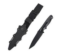 QIRUIMY Couteau en plastique tactique, couteau de combat en caoutchouc flexible avec couverture, amoureux de l'entraînement CS Cosplay modèles d'accessoires de tenue (Noir)