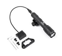 QIRUIMY M600C Lampe de poche tactique avec interrupteur de coussin de pression, lampe de reconnaissance LED 600 lumens pour le système de chemin de fer Mlok keymod 20 mm Picatinny (noir)