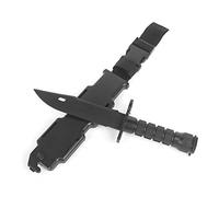 QIRUIMY Tactique baïonnette M9 couteau en plastique, couteau de combat en caoutchouc flexible avec une lame, fan de l'entraînement de fusil d'air CS Cosplay costume modèle poignard (Noir)