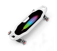 Qis.GH 21"/ 54Cm Terminé Plastique Retro Mini Skateboard Skateboard Street Street Skate avec des Roues Colorées À LED Light PU pour Les Adolescents Adultes Débutants Filles Garçons Enfants,Blanc