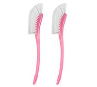 Qisan 2 Pcs Bouteille Longue Poignée Brosse Pot et Poêle Brosse De Nettoyage Longue Eau De Nettoyage Bouteille Dos Laveur Longue Manipulée Lavez Les Brosses-Rose