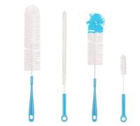 Qisan 4 Pcs Brosse De Nettoyage De Bouteille Set Multifonctionnel Brosses Longue Brosse À Bouteille D'eau Nettoyant De Bouteilles-bleu