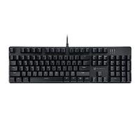 Qisan Clavier de jeu mécanique filaire - Rétroéclairage LED - Noir - 104 touches - Disposition américaine - Avec interrupteur amovible - Rouge
