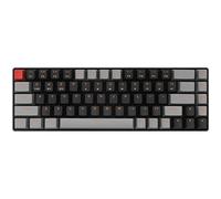 Qisan Clavier de jeu mécanique sans fil avec interrupteur rouge (60 %) - 68 touches - Gris et noir